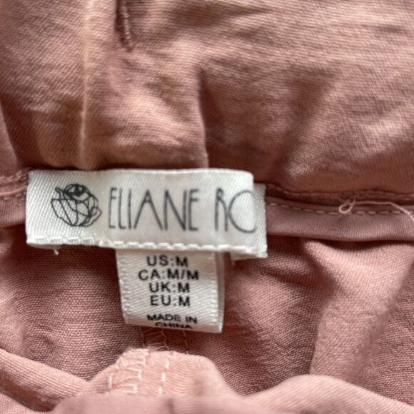 Eliane Rose Wide Leg Pull On Belted Cropped Pants Women’s Size M Dusty Pink - Picture 5 of 11